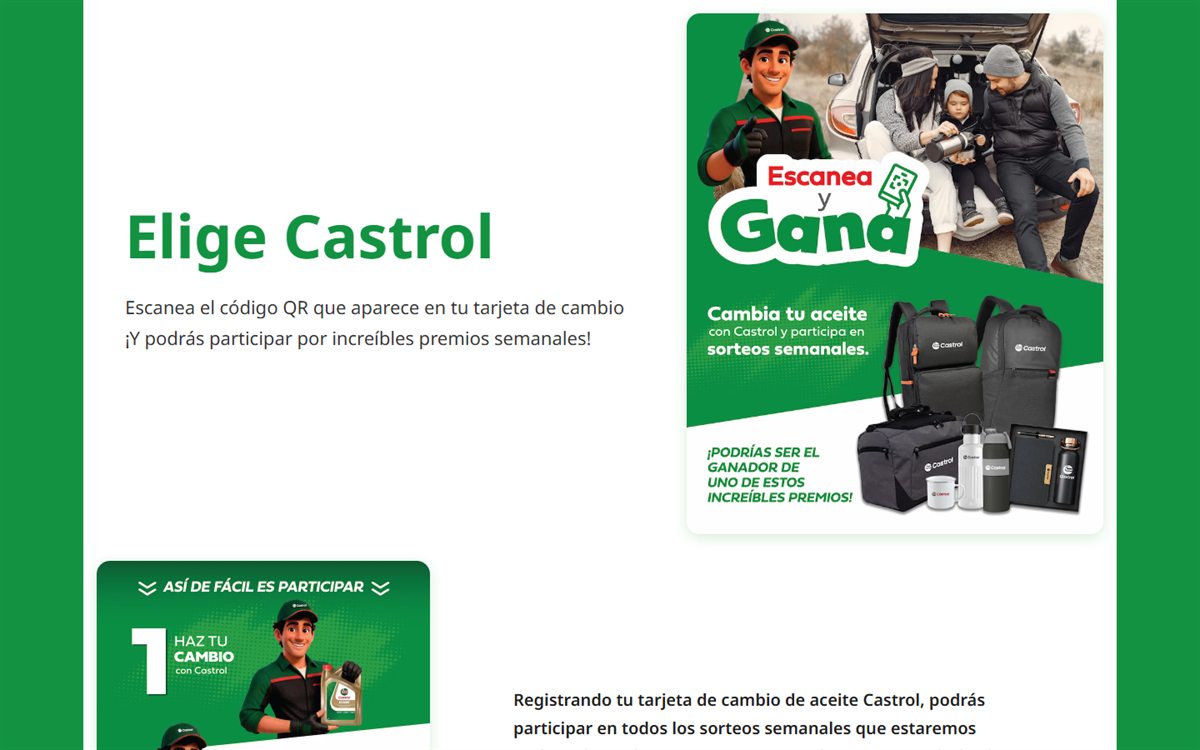 Promo Castrol: Sitio de campaña promocional