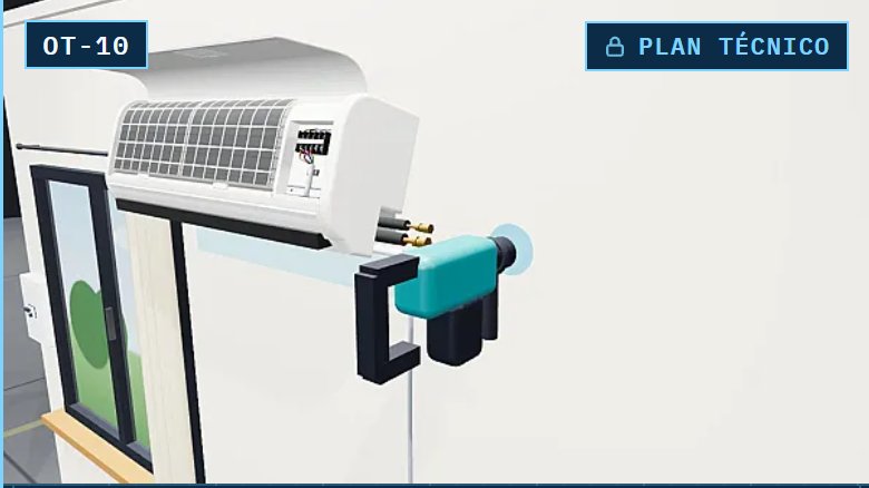 Simulador 3D OT-10: Instalación de un split precargado