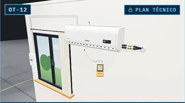 Simulador 3D OT-12: Mantención y limpieza de split muro