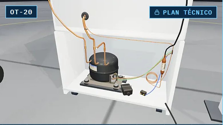 Simulador 3D OT-20: Cambio de compresor de refrigerador
